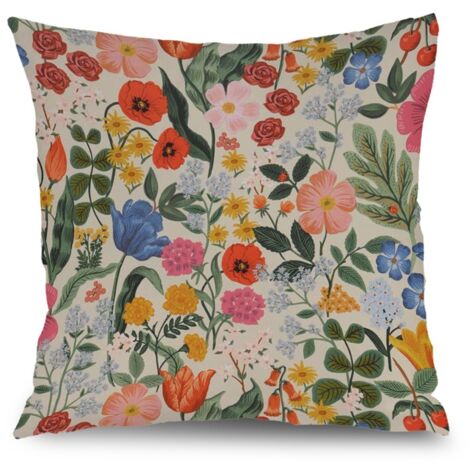 Housse de coussin floral coloré,décoration canapé-lit élégant,50×50cm (1/5)