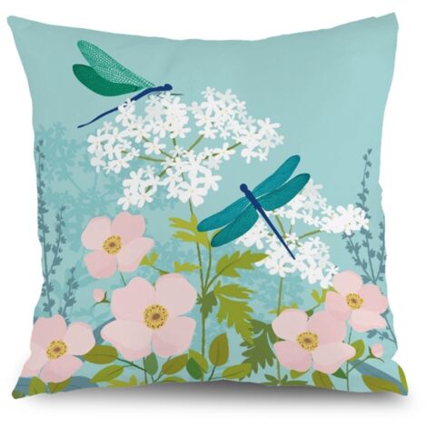 Housse de coussin fleurs décoratives, style ferme pour canapé,50×50cm (1/5)