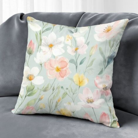 Housse de coussin feuilles printemps été, décoration canapé intérieur,50×50cm (1/5)