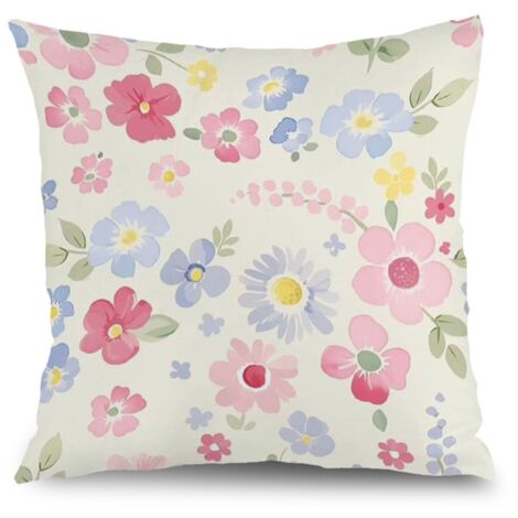 Housse de coussin fleurs décoratives, décoration salon élégant,50×50cm (1/5)