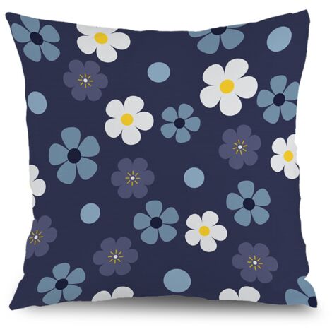 Housse de coussin feuilles fleurs colorées, décoration salon,40×40cm (1/5)