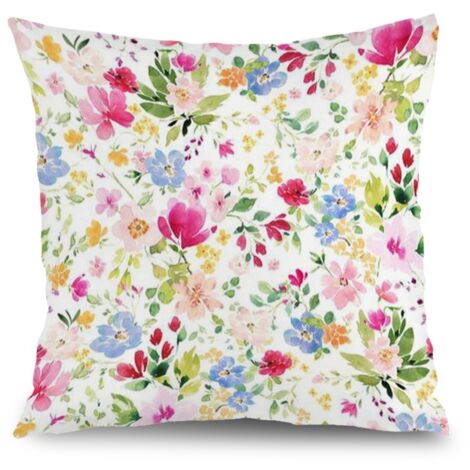 Housse de coussin floral coloré, décoration canapé maison,50×50cm (1/5)