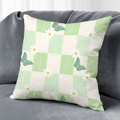 Housse de coussin feuilles printemps, décoration salon,40×40cm (1/5)