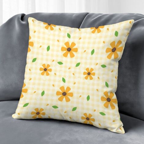Housse de coussin floral coloré, décoration canapé-lit maison,50×50cm (1/5)
