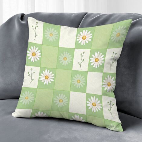 Housse de coussin feuilles printanières,décoration canapé maison,40×40cm (1/5)
