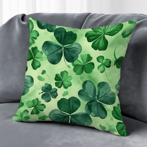 Housse de coussin feuilles printemps, décoration canapé-lit,45×45cm (1/5)