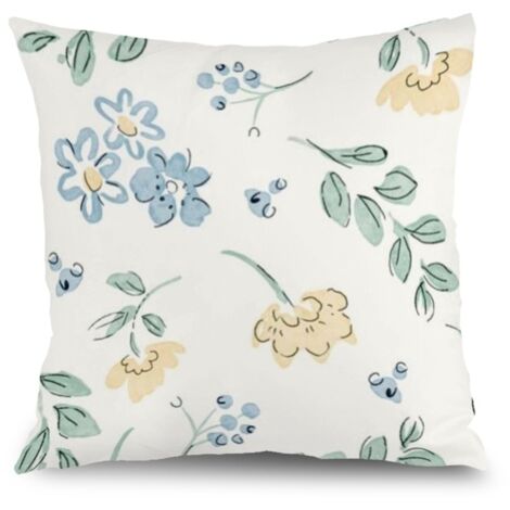 Housse de coussin feuilles fleurs, décoration salon maison,40×40cm (1/5)