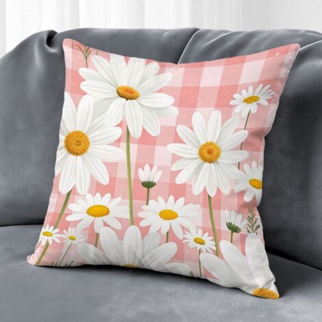 Housse de coussin fleurs imprimées, décoration canapé,45×45cm (1/5)