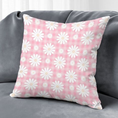 Housse de coussin feuilles fleurs printemps, décoration maison,45×45cm (1/5)