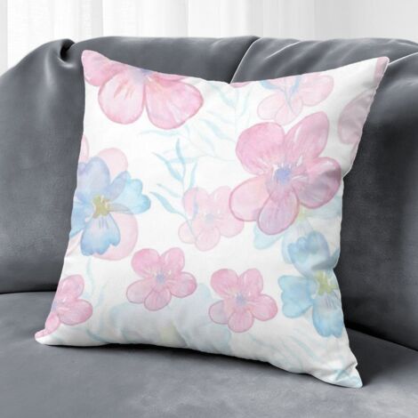 Housse de coussin fleurs imprimées, décoration canapé-lit style ferme,45×45cm (1/5)