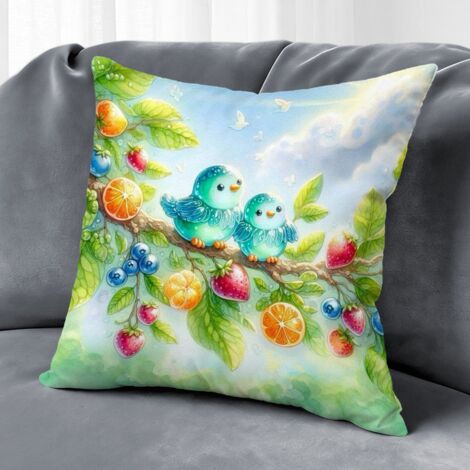 Housse de coussin fleurs printanières, décoration salon chambre,50×50cm (1/5)