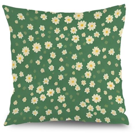Taie d'oreiller floral printemps été, décoration maison élégante,40×40cm (1/5)