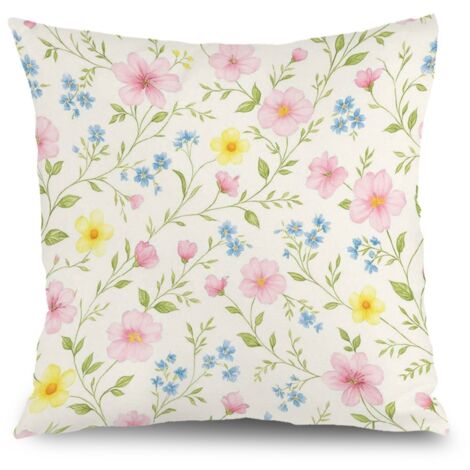 Taie d'oreiller plantes décoratives, décoration intérieure maison,50×50cm (1/5)