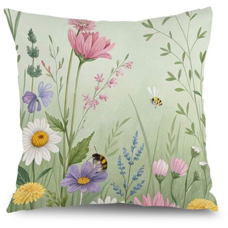 Taie d'oreiller printemps été, housse décorative pour salon chambre,40×40cm (1/5)