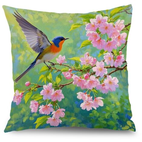Taie d'oreiller vintage floral, décoration intérieure maison,40×40cm (1/5)