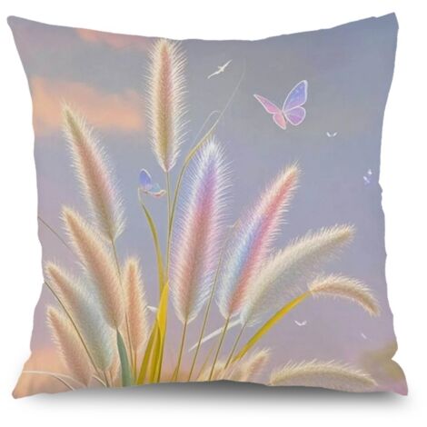 Taie d'oreiller floral vintage, décoration salon chambre,50×50cm (1/5)