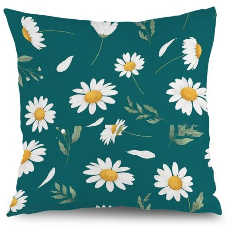 Taie d'oreiller fleurs naturelles, décoration intérieure maison,45×45cm (1/5)