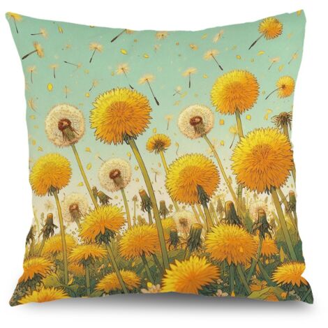 Taie d'oreiller fleurs printemps été, décoration salon chambre,45×45cm (1/5)