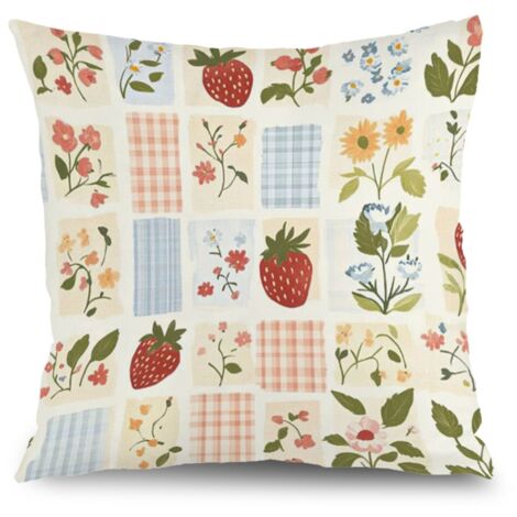 Taie d'oreiller floral printemps, décoration salon chambre maison,45×45cm (1/5)