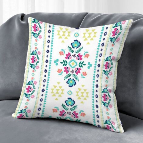 Housse de coussin carreaux été, décoration canapé salon,50×50cm (1/5)