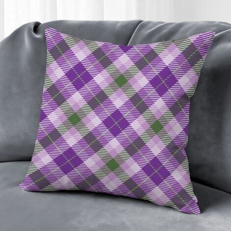 Housse de coussin carreaux printemps, décoration salon,45×45cm (1/5)