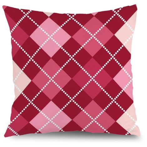 Housse de coussin carreaux été, décoration salon élégant,40×40cm (1/5)