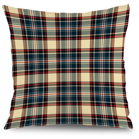Housse de coussin carreaux été,décoration intérieur élégant,45×45cm (1/5)