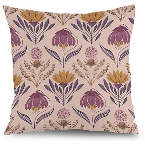 Housse de coussin extérieur floral, décoration patio jardin maison élégante,50×50cm (1/5)