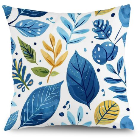 Housse de coussin floral extérieur, style ferme rustique pour canapé maison salon chambre,50×50cm (1/5)