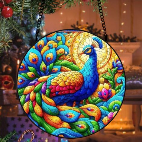 Décoration vitrail renard attrape-soleil 12,5 cm suspension fenêtre élégante cadeau maman (1/5)