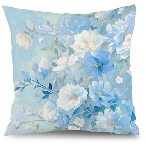 Housse de coussin patio floral, décoration jardin salon,50×50cm (1/5)