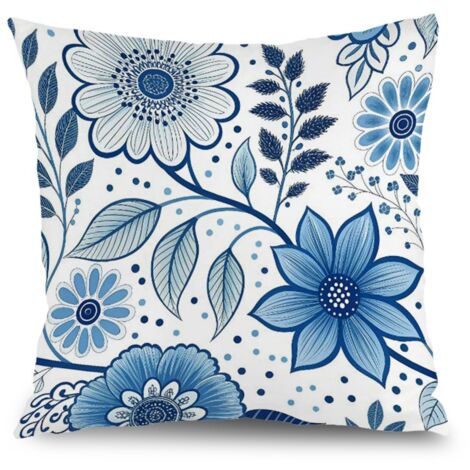 Housse de coussin jardin floral, décoration patio extérieur,40×40cm (1/5)