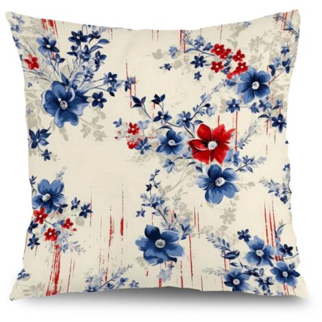 Housse de coussin floral été, décoration canapé intérieur,45×45cm (1/5)