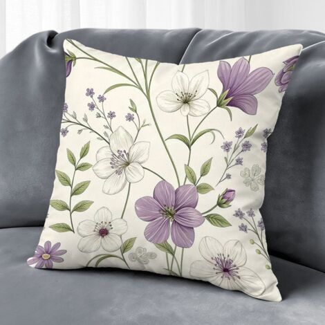 Housse de coussin fleurs colorées, décoration canapé intérieur maison,45×45cm (1/5)