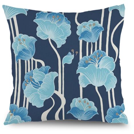 Housse de coussin floral été, style ferme pour salon chambre,40×40cm (1/5)