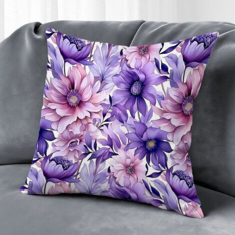 Housse de coussin fleurs colorées, décoration salon maison,40×40cm (1/5)