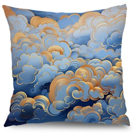 Housse de coussin extérieur floral, style rustique pour canapé salon,50×50cm (1/5)