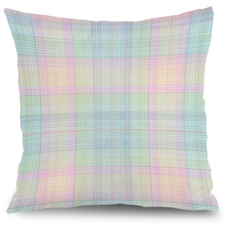 Housse de coussin carreaux été,décoration canapé intérieur,45×45cm (1/5)