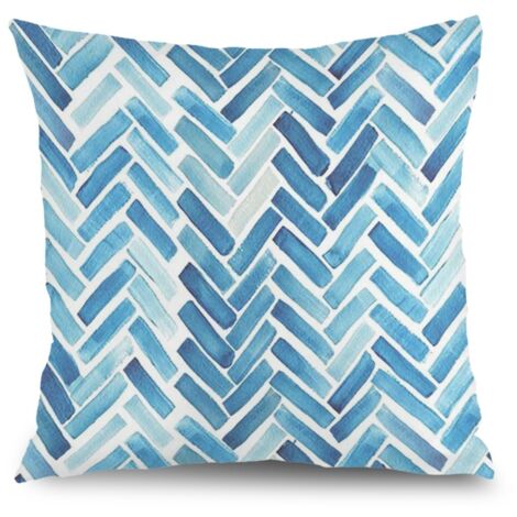 Housse de coussin carreaux été, décoration intérieur élégant,50×50cm (1/5)