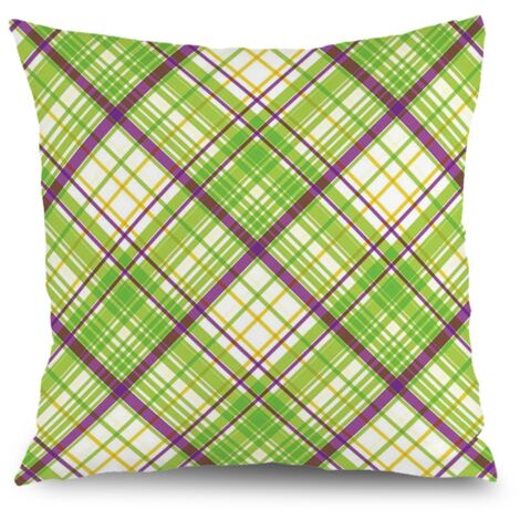 Housse de coussin motif carreaux, décoration canapé-lit intérieur,45×45cm (1/5)