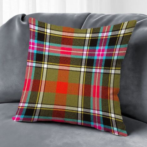 Housse de coussin imprimé carreaux, décoration intérieur maison,50×50cm (1/5)