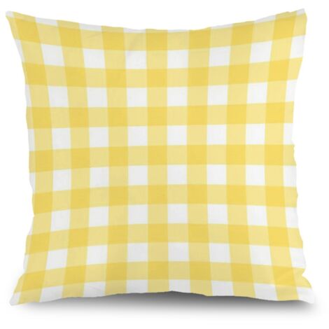 Housse de coussin carreaux été, décoration canapé élégant,50×50cm (1/5)