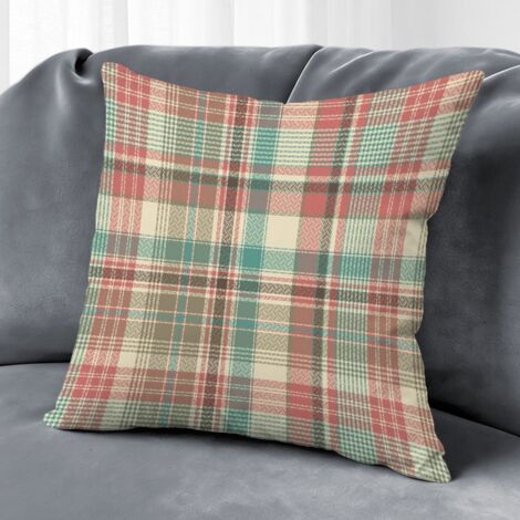 Housse de coussin carreaux rustique, décoration intérieur élégant,40×40cm (1/5)