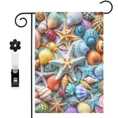 Bannière de cour fond coloré et composition marine 30 x 45 cm décoration extérieure et intérieure (1/5)