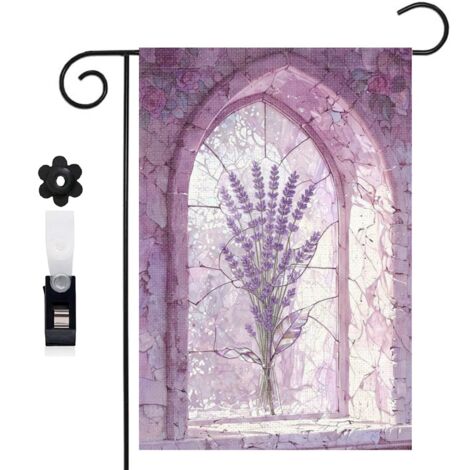 Drapeau vertical Welcome et rose grimpante 30 x 45 cm décoration jardin d'été (1/5)