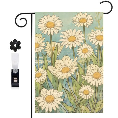 Drapeau de jardin 30 x 45 cm motif Welcome neutre toile double face pour décoration polyvalente (1/5)