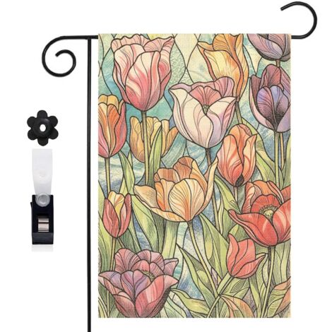 Drapeau de jardin 30 x 45 cm motif Welcome simple toile double face pour décoration de cour et terrasse (1/5)
