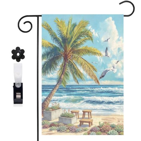 Drapeau de jardin table de jardin et plage 30 x 45 cm décoration porche et entrée (1/5)