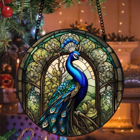 Décoration vitrail renard attrape-soleil 12,5 cm suspension fenêtre élégante cadeau maman (1/5)