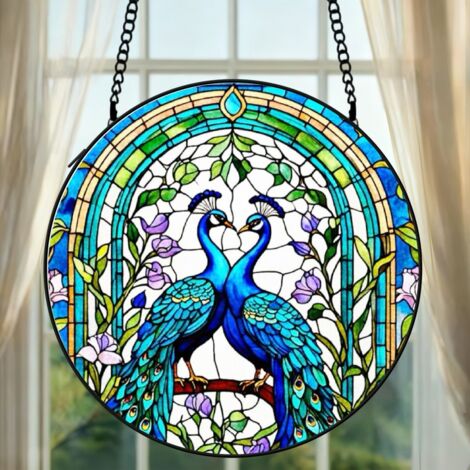 Décoration vitrail poisson attrape-soleil 12,5 cm suspension fenêtre élégante cadeau maman